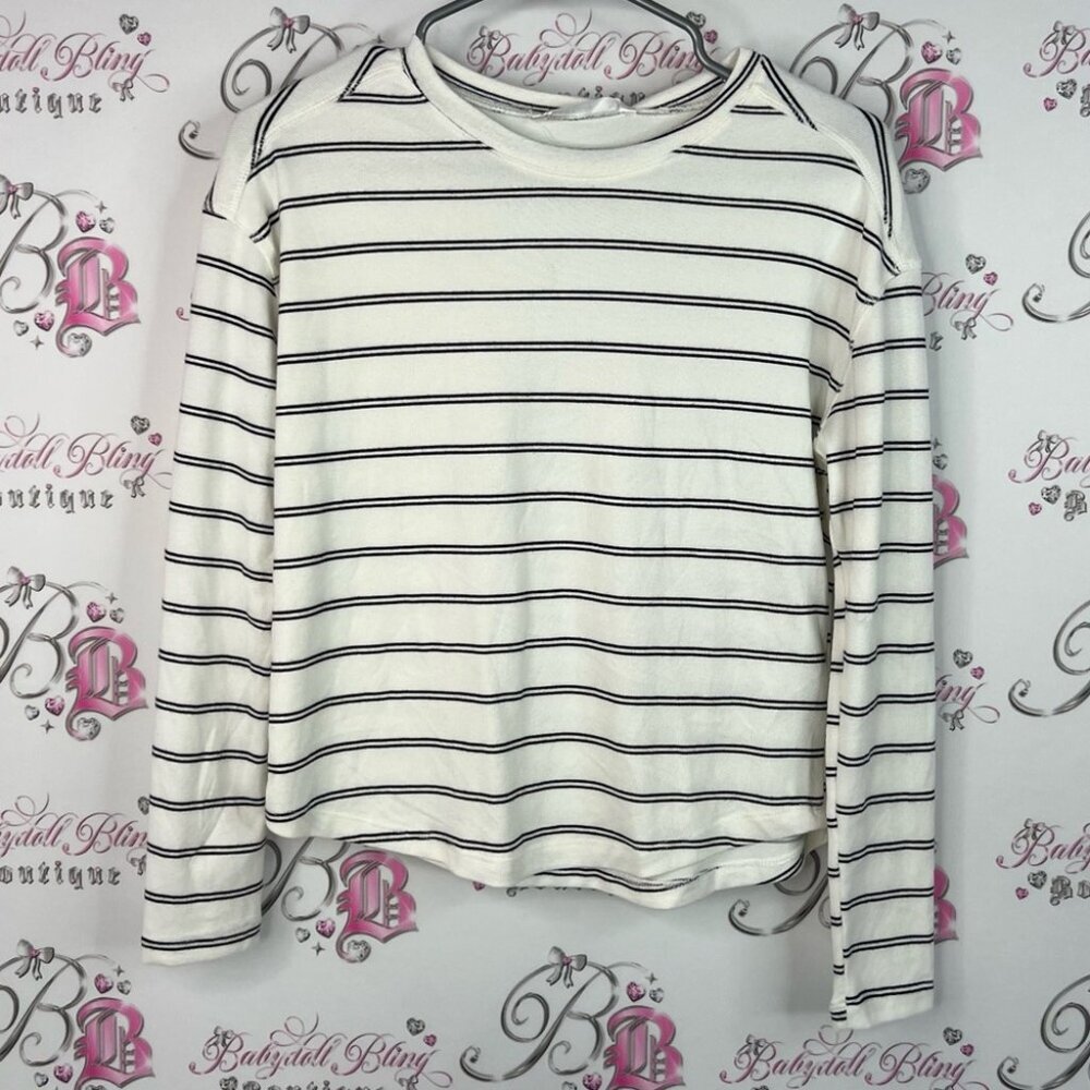 Urban kids top long sleeve NWT Striped White and Black Women's Top